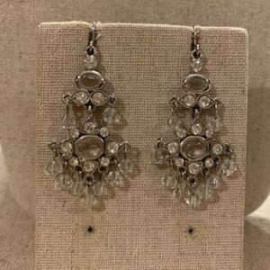 Silver and Crystal Drop Style Chandelier Earrings